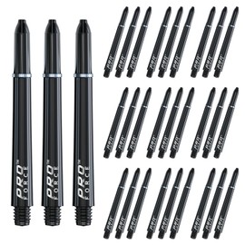 WINMAU Pro-Force Black Medium Nylon Ring Grip Dart Stems (Shafts) - 10 sets per pack (30 dart stems in total)