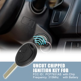 TUCKBOLD Uncut Chipped Ignition Key Fob for Mini Cooper 2002-2005 315Mhz PCF7931AS 2 Button Reusable | Transponder Chip Key 1 Pcs for Mini ZT 2001-2005