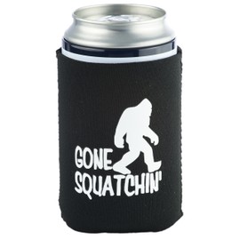 Funny Guy Mugs Gone Squatchin' Collapsible Neoprene Can Coolie - Drink Cooler