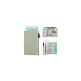 Ruiici Small Wallet Women RFID Blocking Slim Card Wallet - Compact Credit Card Holder for 9-12 Cards with Cash Slot & Clear ID Window, Birthday Gifts for Women