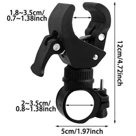 Bike Flashlight Holder, Bike Torch Clamp 360 Degree Rotatable Cycling Light Holder Universal Bicycle Flashlight Bracket for 18mm to 35mm Torch Adjustable Bicycle Lamp Stand Clip