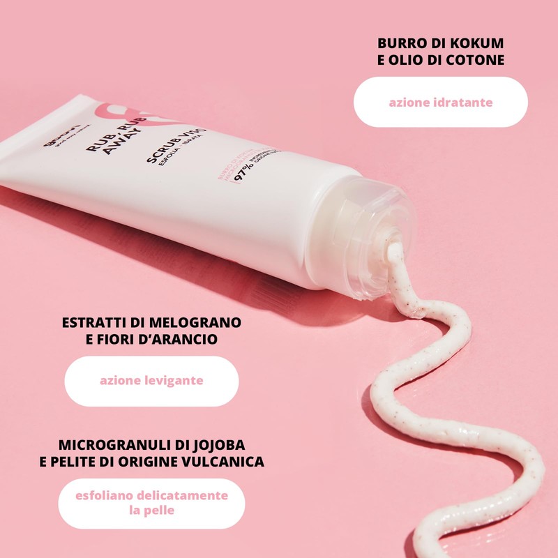 Goovi, Rub Rub Away Scrub Viso Delicato, Esfoliante e Idratante