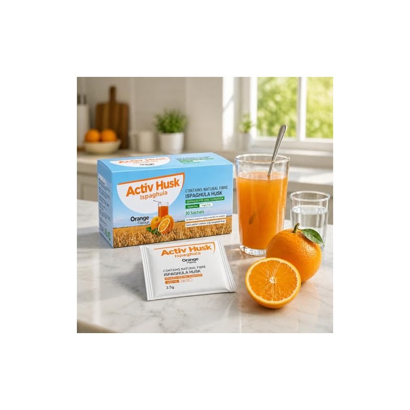 Activ Husk Ispaghula Husk Orange Drink Sachets | Contains Natural
