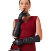 VIKIDEER Side Button Long Leather Gloves for Women with Plush
