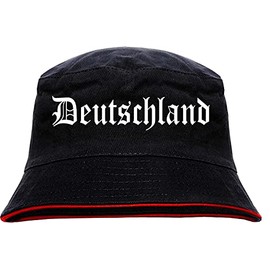 Germany Fishing Hat – Old German – Printed – Bucket Hat Fishing Hat, Black-red