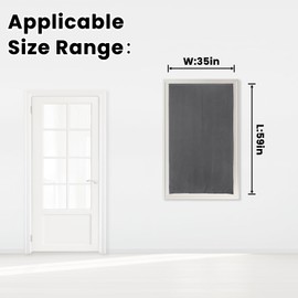 Sovtfides Magic Tape Stick On Curtains Window Shades Pull Down Blackout Window Cover Blackout Curtains for Bedroom No Drillng Self Adhesive Curtains No Rod, 35" W X 59" L, Grey, 1 Panel