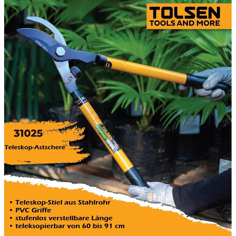 TOLSEN Bypass Loppers and Pruners, Telescoping Tree Pruner, Anvil Lopper,