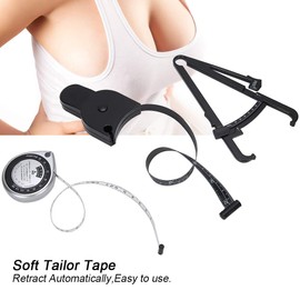 Body Fat Caliper , Handheld Body Fat Measurement Device , Clipper Combo with Body Fat Percentage Measure Chart , Measures Body Fat for Men and Women Waist Leg Arm Measurement Tools