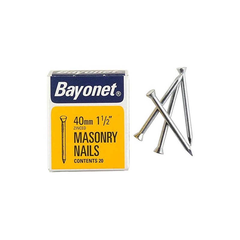 40mm PK36 Galvanised Masonry Nails External Length 40mm Nail Material