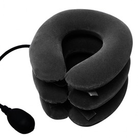 Neck load distribution 3-stage neck stretcher with soft velvet Neck cushion charcoal 2ea