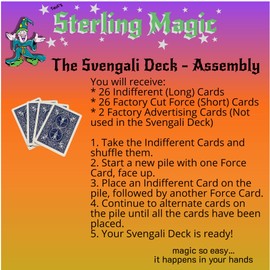 Ted's Sterling Magic Bicycle Svengali Deck Trick in Blue Back, Clubs Suit, Choose Your Force Card (Jack)