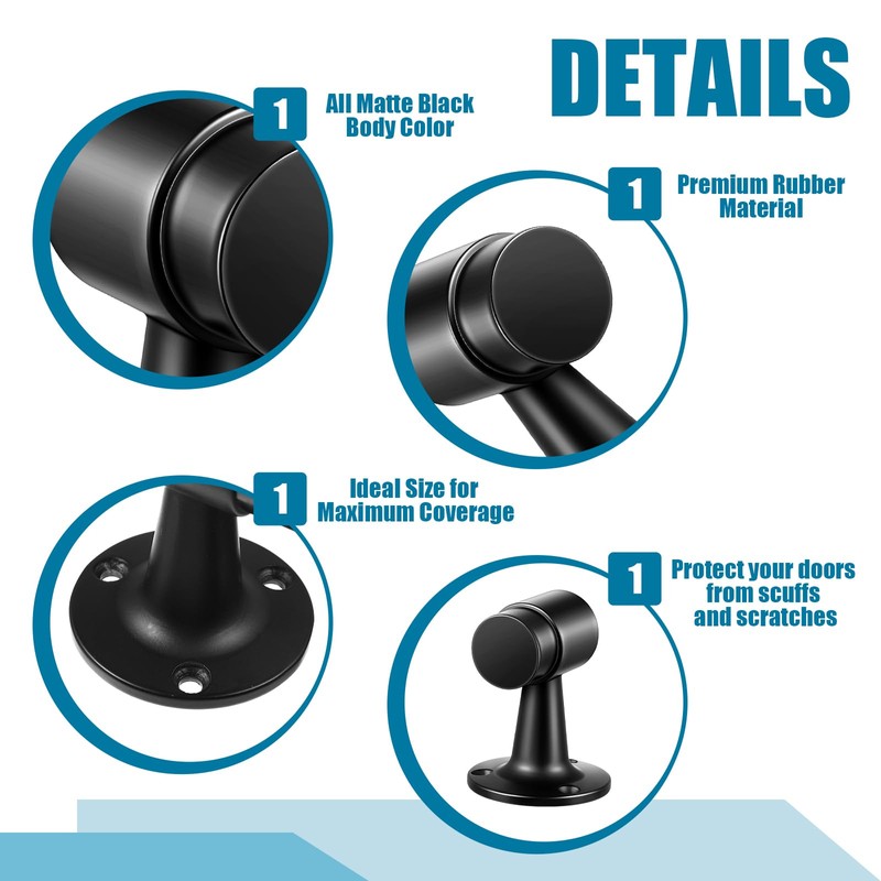 Yaocom 1 Pack Heavy Duty Floor Mounted Door Stop 3