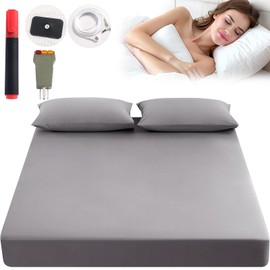 Grounding Sheets, Grounding Fitted Sheets 90% Organic Cotton+10% Pure Silver Fiber, Used to Improve Sleep and Relieve Pain Grounding Well Bed Sheets (Gray, King)