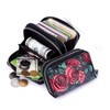 LUMoony Women's Leather Double Zip Multiple Compartments Coin Bag Purse