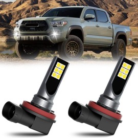 CEXHEHD 2pcs Tacoma Fog Lights Fits for Toyota Tacoma 2012 2013 2014 2015 2016 2017 2018 2019 2020 2021 2022 2023, 300% Super Bright 6500K Cool White Fog light Bulbs Package Plug and Play