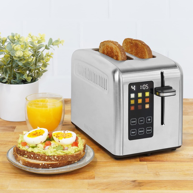 Kalorik Touchscreen Toaster 2-Slice with Extra-Wide Slots, Rapid Toasting Technology