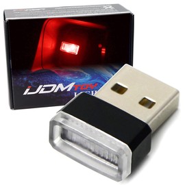 iJDMTOY Brilliant Red USB Plug-in Miniature/Nano LED Car Interior Ambient Accent Lighting Kit