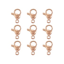 Pandahall - 10 cierres de mosquetón de acero inoxidable 304, chapados en oro rosa, 9 x 6 x 3 mm, para pulir joyas, collares