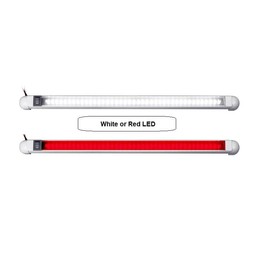 LED Rail Light - Pivoting, 2-Color (White/Red), 18" Lamp, 12 VDC LED Courtesy Convenience lamp, 3-Way on/Off Switch…