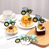 42Pcs Green Tractor Cupcake Toppers Farm Tractor Truck Card, Dessert