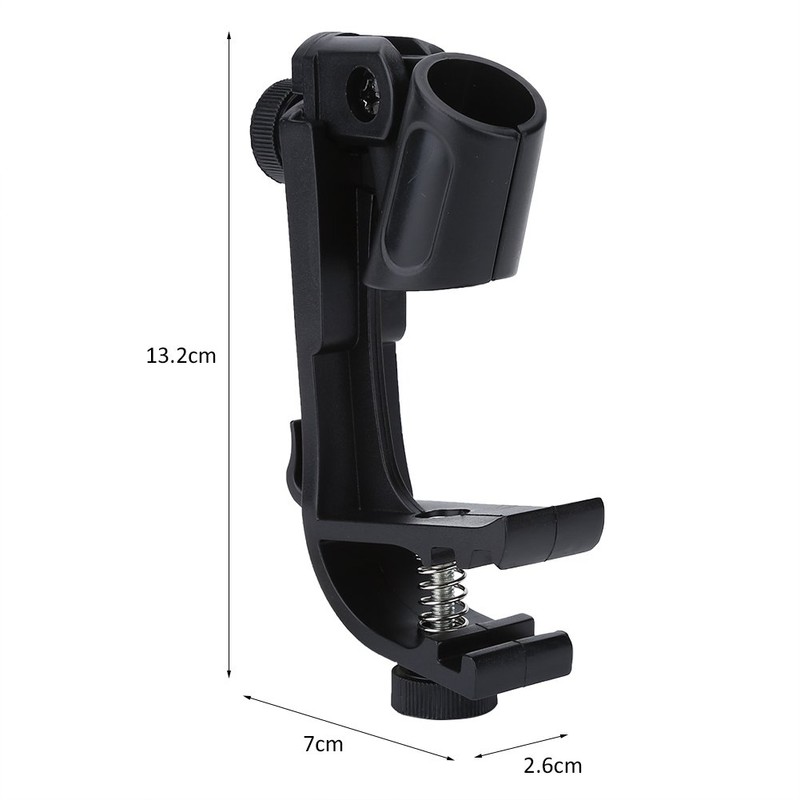 Drum Microphone Clips, 2 Pieces, Adjustable Plastic, Shockproof Drum Rim