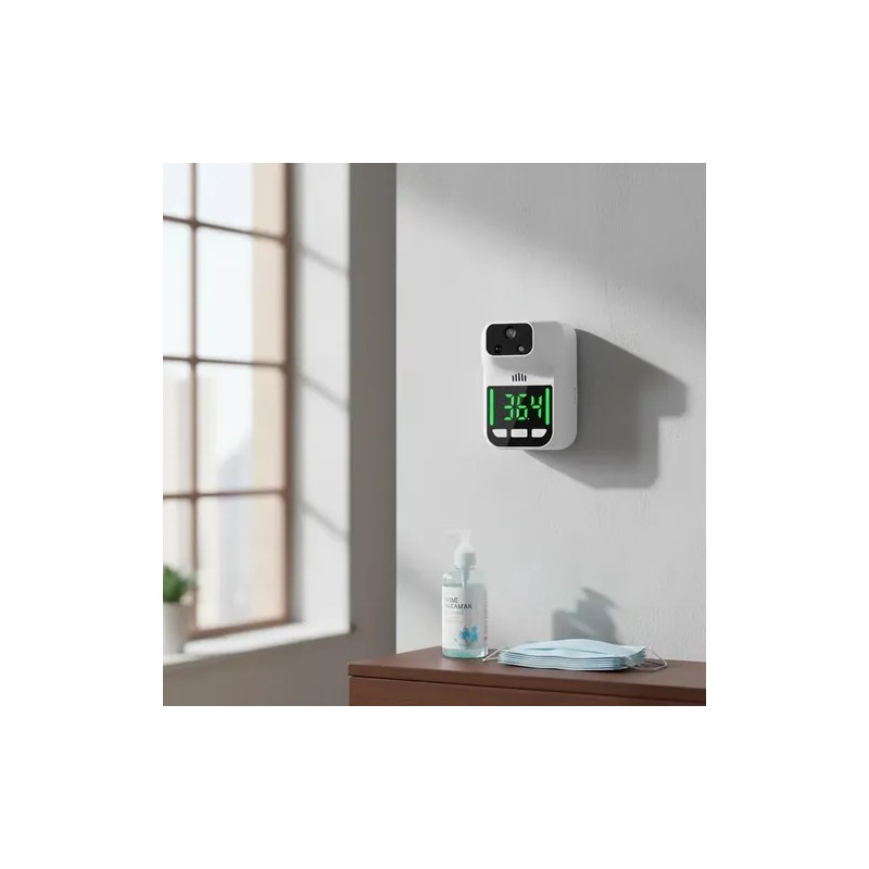 Termometro Digital De Pared Sin Contacto Color Blanco