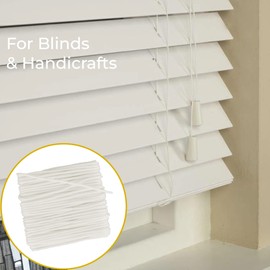 FAPBADRI - Cordón de poliéster duradero para persianas elegantes, persianas verticales/persianas venecianas, uso multiusos para manualidades, proyectos de bricolaje, 10 metros (32 pies), grosor -1,8 mm, color: blanco