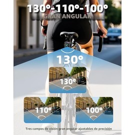 Fitense - Cámara para bicicleta Fitense con batería recargable de 10000mAh, rotación de 360°, pantalla HD de 5'' 1080P - Visión nocturna...