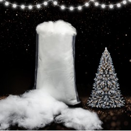 Christmas Fake SnowTree Decor Snow Decoration,White Artificial Snow Cotton Fluffy Fake The Tree Village Displays,Nativity Set,Flame Resistant Blankets for Crafts Winter Decorations 6.5 Oz (1 Bag)