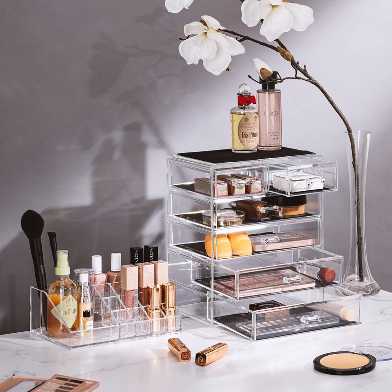 Sorbus Acrylic Makeup Organizer Set, 6-Drawer Vanity & Countertop Cosmetic