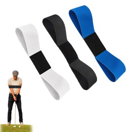 EujRcf 3 Pcs Golf Connection Band, Golf Swing Training Aid, Golf Training Aids for Posture Correction and Strength Training, Connection Band Golf, Suitable for Men and Women (Black, Blue, White)