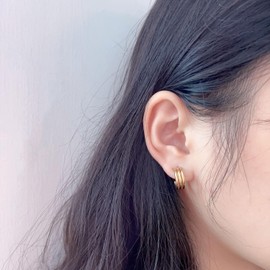 JOLCHIF 50 mm Large 925 Silver Plated Huggie Hoop Earrings for Women Folding Hoop Earrings Hanging Fashion Jewellery, Stainless Steel, No Gemstone