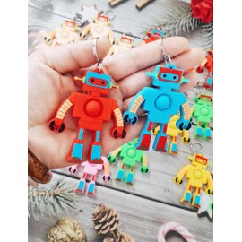 Paquete de 24 juguetes de robot para regalar a granel con arco iris, regalos para estudiantes en el aula de maestros, mini pop premios de Navidad, regalos de fiesta para niños, Varios
