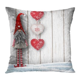 Emvency Throw Pillow Covers Case Nisser in Norway and Denmark Tomtar Sweden Tonttu Finnish Scandinavian Folklore Elves Nordic Christmas Decorative Pillowcase Cushion Cover 20 x 20 Inches