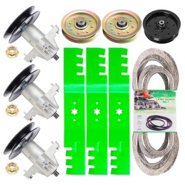 SCBHWJ 54'' Deck Rebuilds Kit Fits MTD Cub Ca det RZT L54KW L54KH S54 Zero Turn 3 Spindles (618-05137 918-05137) 3 Blades 742-0677 2 Idler (753-04129) 1 Idler (756-04511B) 1 Belt (954-04329)