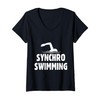 Womens Synchro Swimming Minimalist Sporty Team V-Neck T-Shirt