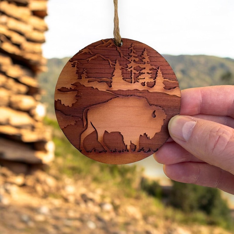 Cedar Ornament - Free Range American Bison