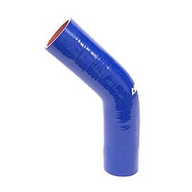HPS 3/8" ID, Silicone 45 Degree Elbow Coupler Hose, High Temp 4-Ply Reinforced, Leg Length on Each Side: 4-1/2", 100 Psi Max. Pressure, SEC-8713-BLUE, Silicone, Blue