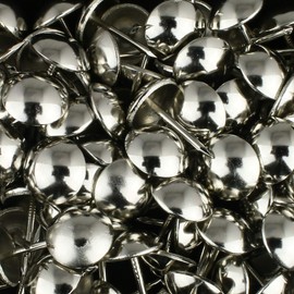 decotacks® Silver Finish Upholstery Nails, Furniture Tacks Thumb Tacks, Push Pin 7/16in - 100 Pcs/Box [Nickel/Silver Finish] DX0511