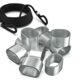 Tarpofix® Choke Clamps Crimp Sleeves for 8 mm Rubber Cord & Expander Rope (Pack of 10/25) Oval Press Clamps for Car Trailer Tarpaulin Rope 100% Rustproof & Robust Rope Clamps Press Sleeves