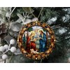 Stained Glass Christmas God Ornament Ceramic, Ornament Ceramic, Stained Glass