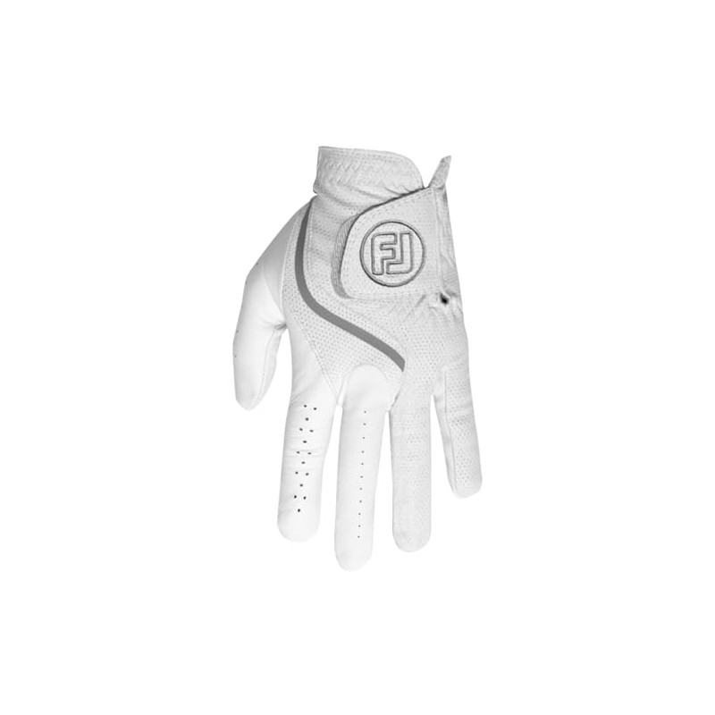 FootJoy Cyflex Men's Golf Gloves, White/Gray, 9.8 inches (25 cm),
