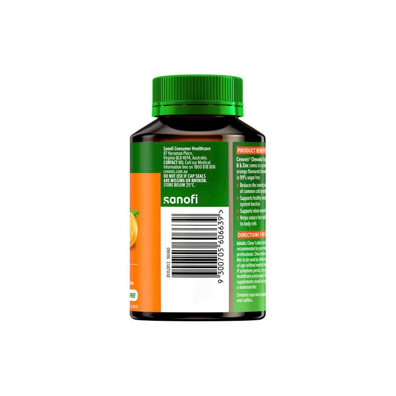 Cenovis Chewable Triple Vitamin C D3 & Zinc 60 Tablets