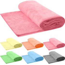 Breling 6 Pcs Hot Yoga Towels Bulk Non Slip Microfiber Anti Slip Absorbent Multicolor Wicking Pilates Yoga Mat Towel for Women Men Pilates, 27" x 72" (Multicolor)