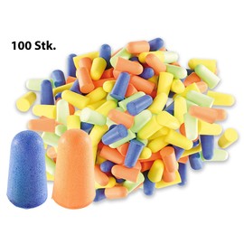 newgen medicals Ear Plugs: Ear Protection Earplugs, 100 Pieces in 4 Colours, Insulation Value 33 dB (Earplugs Bulk Pack, Ear Plugs, Tools)