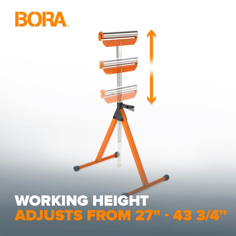 BORA Portamate PM-5090 Adjustable Pedestal Feed Roller Support with 11-1/4"