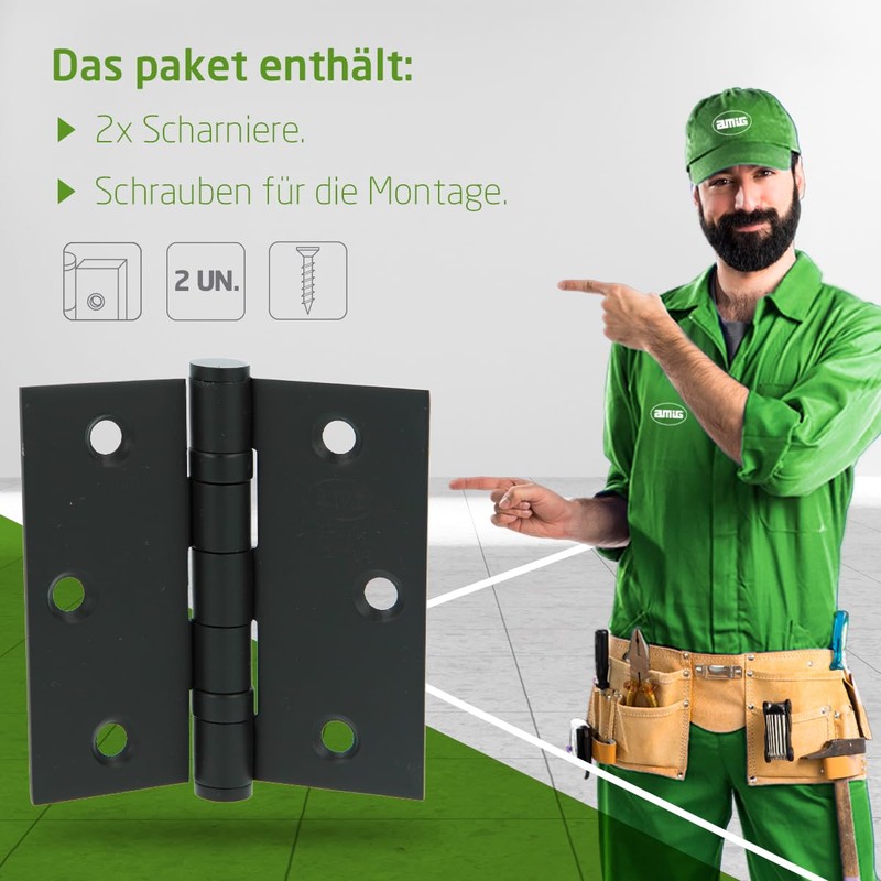 Amig - Pack of 2 Removable Hinges | 3" x