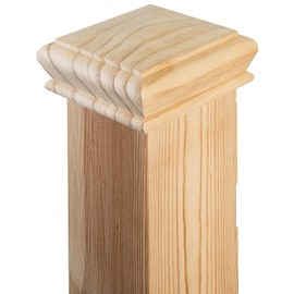 Cambridge Clear Pine Pyramid Newel CAPS 82mm, Full Stair Newel Post Cap 110x110x50mm, Recessed to Suit a 82mm x 82mm Newel