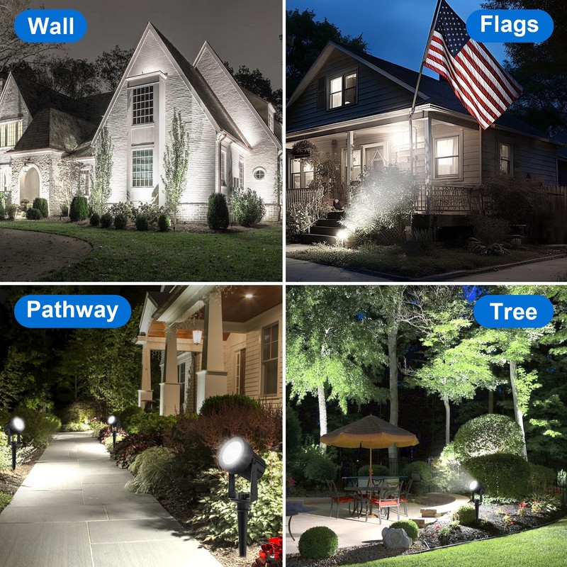 CREPOW Solar Spot Lights Outdoor, 4-in-1 Solar Landscape Spotlight Waterproof