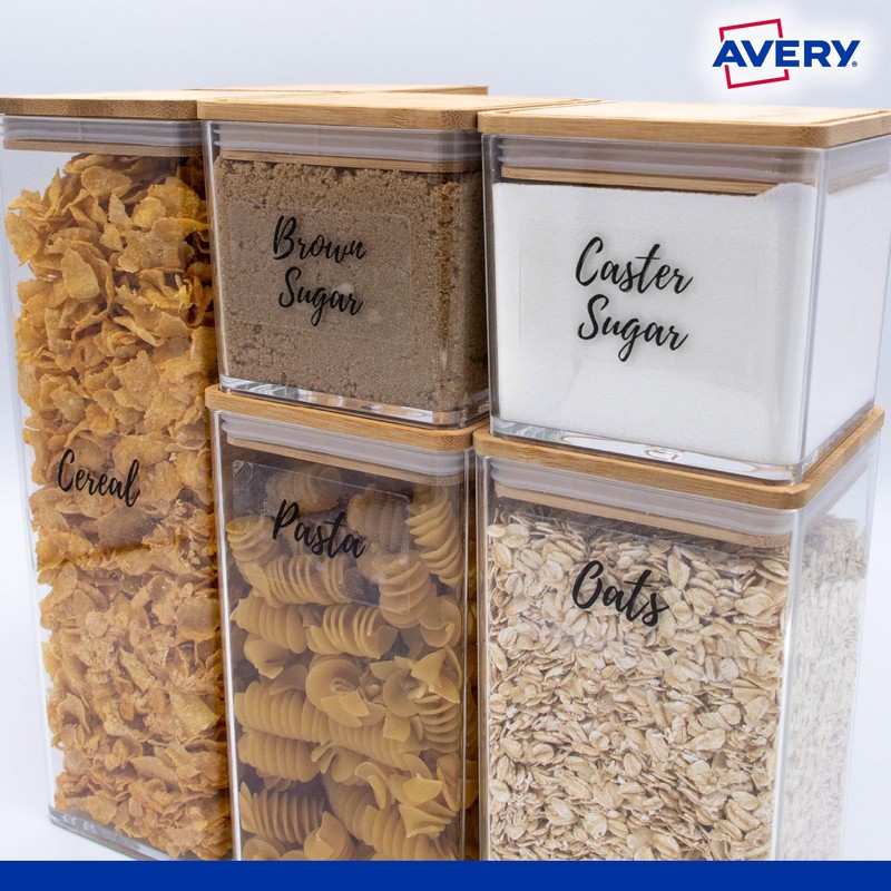 Avery Rectangle Clear A6 Pantry Labels - Food Storage Stickers